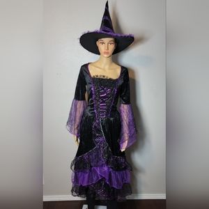 Women's Size Medium Way to Celebrate Brand Witch Costume Black & Purple